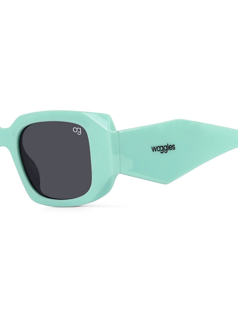 Woggles Stylish Green Polarized Rectangle Kids Sunglasses