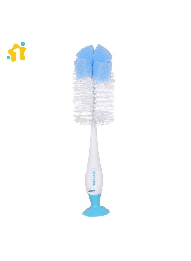 1st Step Bpa Free 2 In 1 Bottle And Nipple Cleaning Brush With Suction Base And Nylon Bristles For Easy Cleaning (Blue) - Image 4