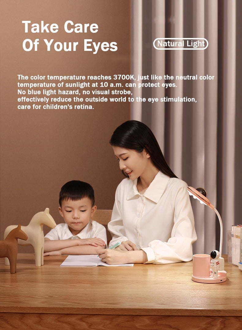 Pen holder Astronaut projection Desk Lamp Rechargeable study eye protection Table Light Desktop Bedroom Bedside Night Light - Image 4
