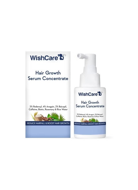 مركز مصل نمو الشعر WishCare - 3٪ Redensyl ، 4٪ Anagain ، 2٪ Baicapil ، الكافيين ، البيوتين وماء الأرز - مصل الشعر الروزمري لمكافحة سقوط الشعر ونمو الشعر 30 مل