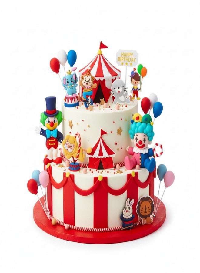Knana 18Pcs Circus Cake Toppers Circus Cake Decorations Circus Party Decorations for Carnival Baby Shower Birthday Party Supplies - Image 1