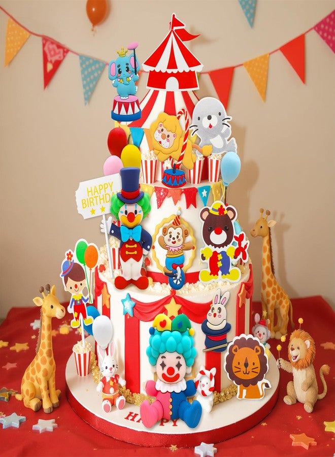 Knana 18Pcs Circus Cake Toppers Circus Cake Decorations Circus Party Decorations for Carnival Baby Shower Birthday Party Supplies - Image 3
