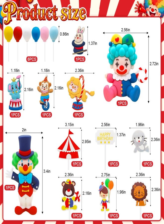 Knana 18Pcs Circus Cake Toppers Circus Cake Decorations Circus Party Decorations for Carnival Baby Shower Birthday Party Supplies - Image 2