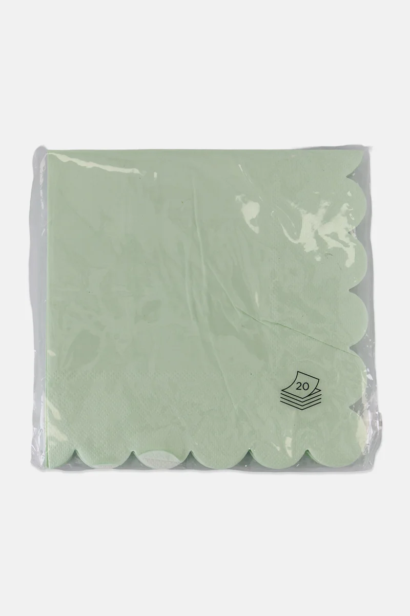Muy Mucho 20 Piece Of Cocktail Paper Napkins 24 x 24 cm, Sage Green
