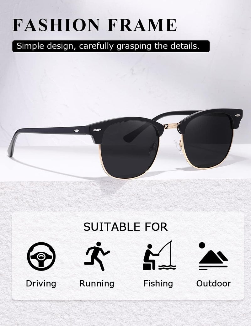 AEVOGUE Polarized Sunglasses For Women And Men Semi Rimless Frame Retro Sun Glasses AE0369 - Image 3