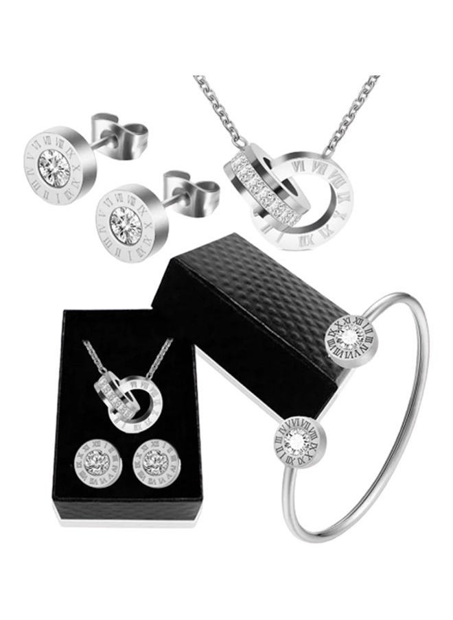 NIBEMINENT Set of 7 Silver Plated Zircon Pendant 