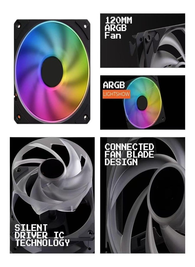 Foxtec ARGB 120mm PWM Fan - High Performance 4-Pin PWM + 3-Pin Addressable RGB LED Quiet Case Fan, Adjustable Speed, for Gaming PC Case & CPU Cooling Foxtec - Image 3