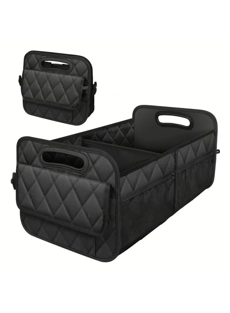 Generic Car Trunk Organizer for SUV, Car Organizers and Storage with 6 Pocket, Car Accessories for Women Men 50L Waterproof Polyester Trunk Organizer, Black - Image 1