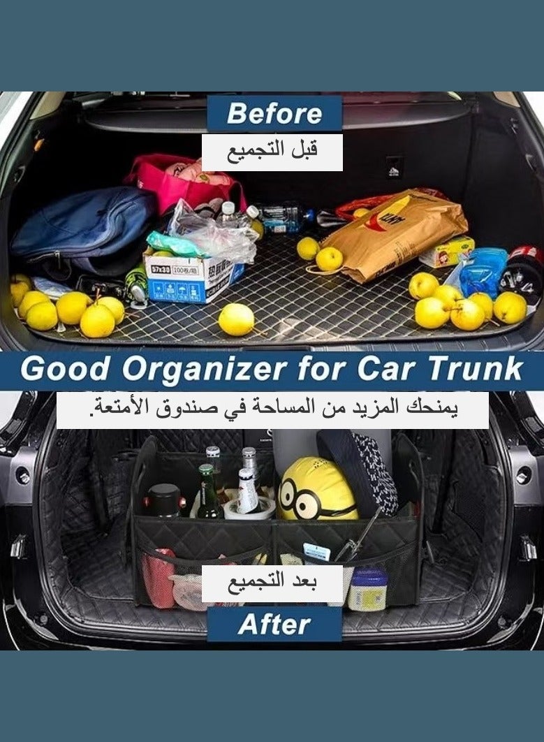 Generic Car Trunk Organizer for SUV, Car Organizers and Storage with 6 Pocket, Car Accessories for Women Men 50L Waterproof Polyester Trunk Organizer, Black - Image 2