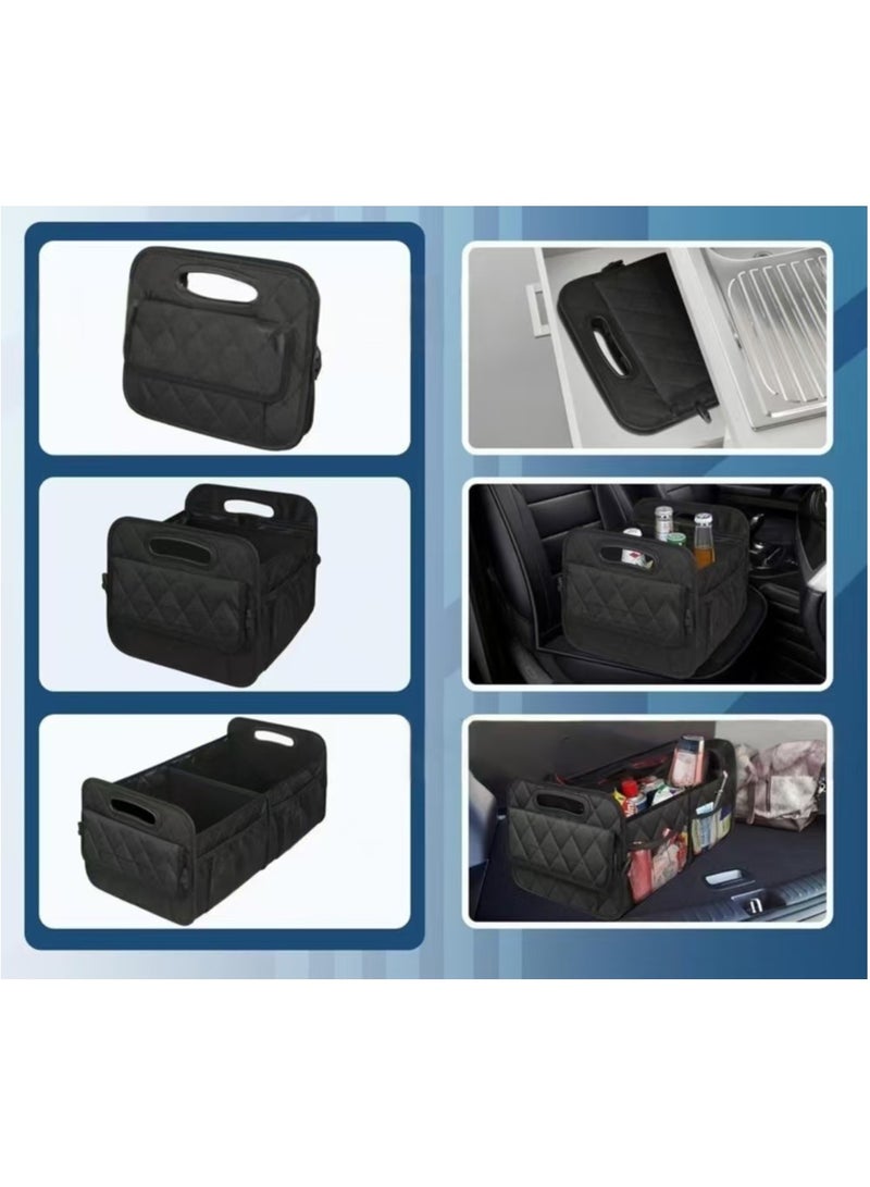 Generic Car Trunk Organizer for SUV, Car Organizers and Storage with 6 Pocket, Car Accessories for Women Men 50L Waterproof Polyester Trunk Organizer, Black - Image 3