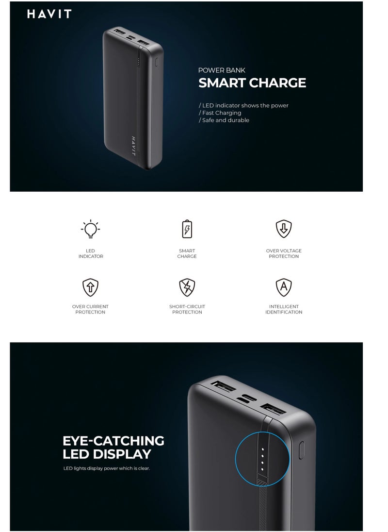Havit PB90 Power Bank 10000mAh fast charge PD 20 W+ 22.5 W