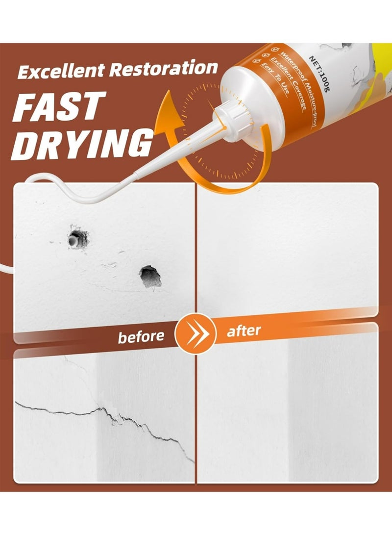 Jakehoe 2PCS Drywall Repair Kit, Spackle Wall Repair, Wall Repair Patch Kit to Fill The Holes, Walls Putty Hole Repair Quick and Easy Solution, Sandpaper, Drywall Patches with Scraper - Image 4
