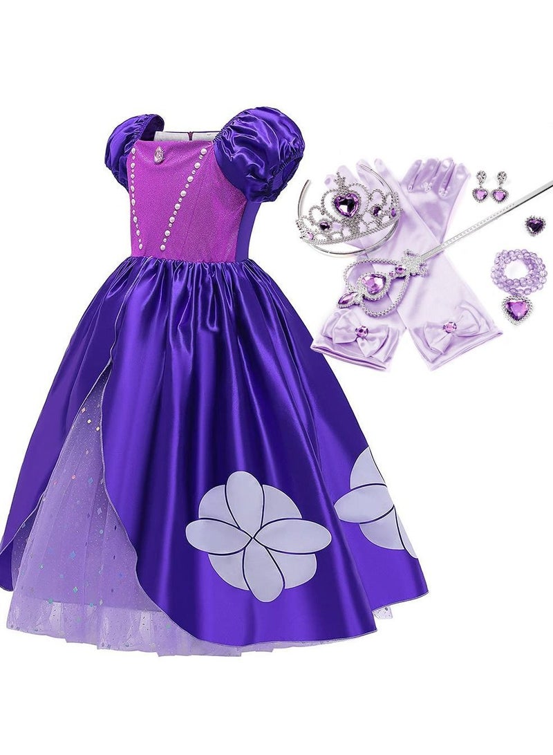 NIBEMINENT Princess Costumes for Girls Fancy Party Dress Up Kids Cosplay Birthday Costume 3-10Years - Image 1