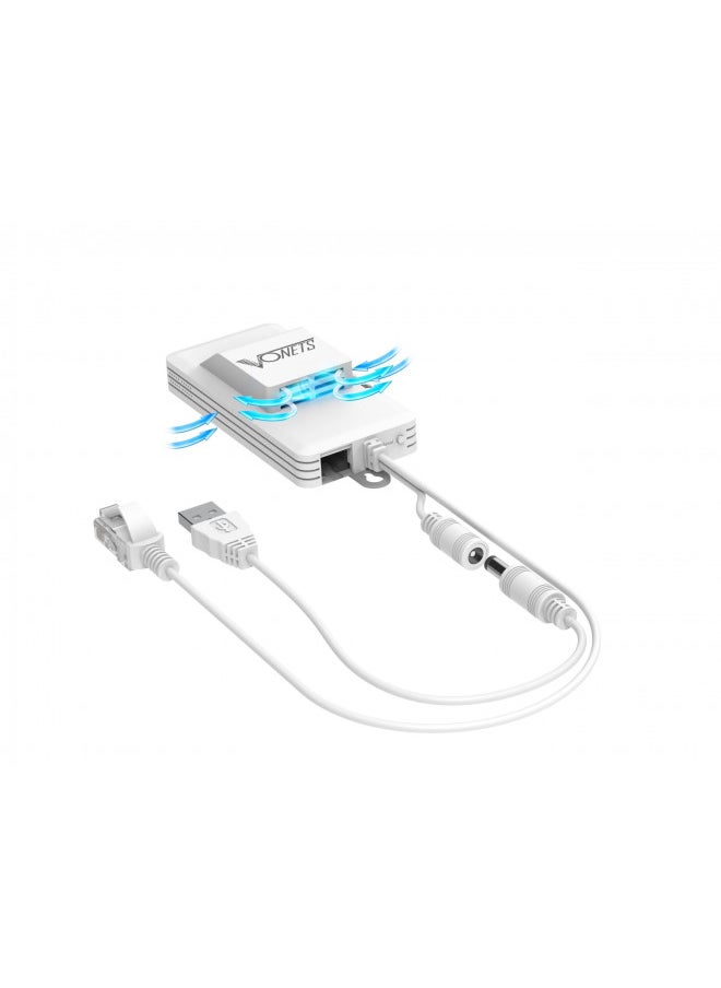 Vonets - Vonets WiFi Extender 2023 Release AC1200 2.4GHz/5GHz Dual Band WiFi Bridge/WiFi to Ethernet/Broader Coverage Than Ever with 1 RJ45 (10/100Mbps) USB/DC Powered for DVR/IP Camera/WiFi Repeater with Fan - Image 1