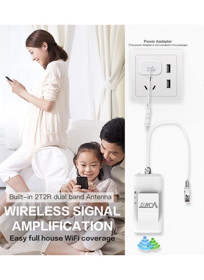 Vonets - Vonets WiFi Extender 2023 Release AC1200 2.4GHz/5GHz Dual Band WiFi Bridge/WiFi to Ethernet/Broader Coverage Than Ever with 1 RJ45 (10/100Mbps) USB/DC Powered for DVR/IP Camera/WiFi Repeater with Fan - Image 1