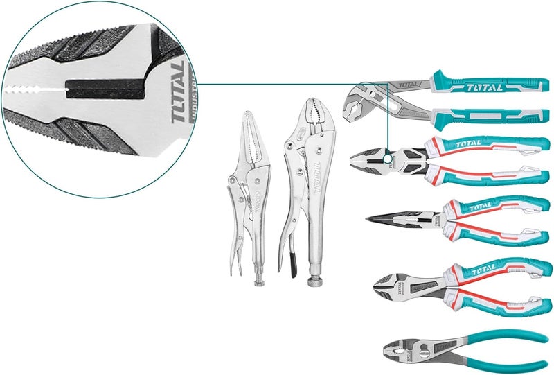 TOTAL 7-Piece Pliers Set with Ergonomic Handles - Image 3