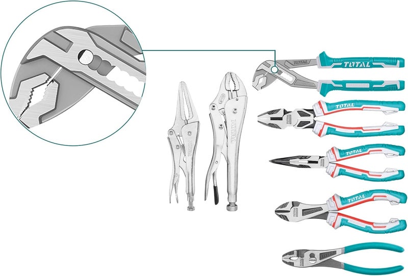 TOTAL 7-Piece Pliers Set with Ergonomic Handles - Image 2