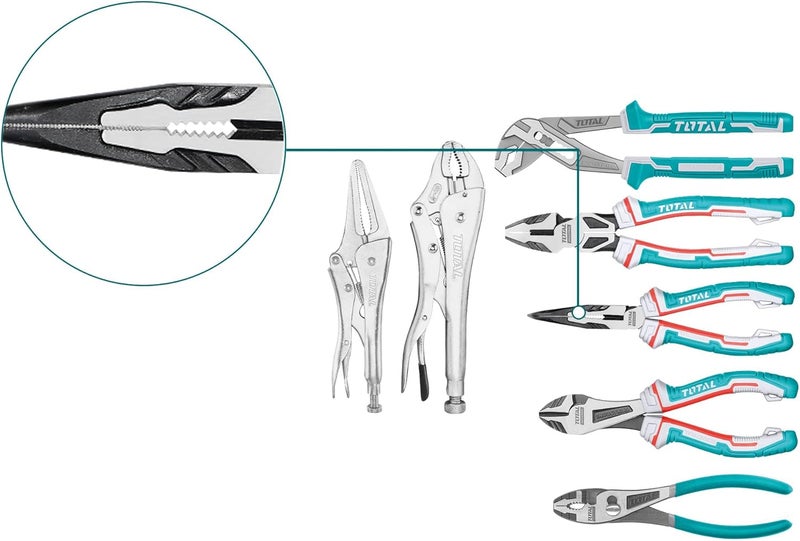 TOTAL 7-Piece Pliers Set with Ergonomic Handles - Image 4