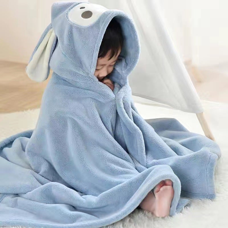 Coral Fleece Children'S Bath Towel Cloak Absorbent Super Soft Bathrobe - Image 1