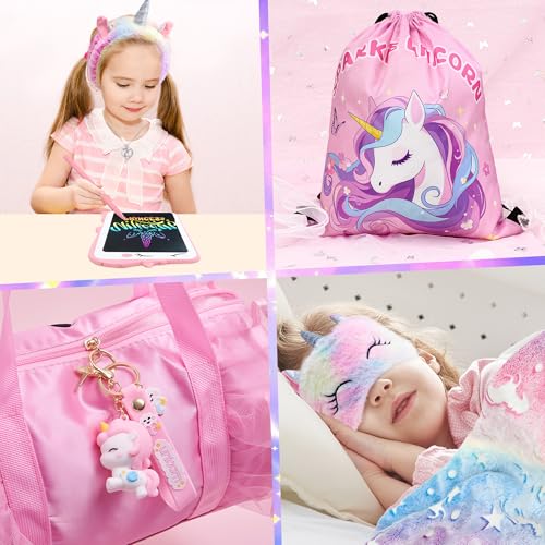 Golray 10 Pcs Unicorn Gifts for Girls Toys Christmas Birthday Gifts Kids Girls Age 3 4 5 6 7 8 9 12 with Glowing Blanket/LCD Drawing Tablet, Unicorn Kids Girls Toys for Daughter, Niece, Granddaughter - Image 5