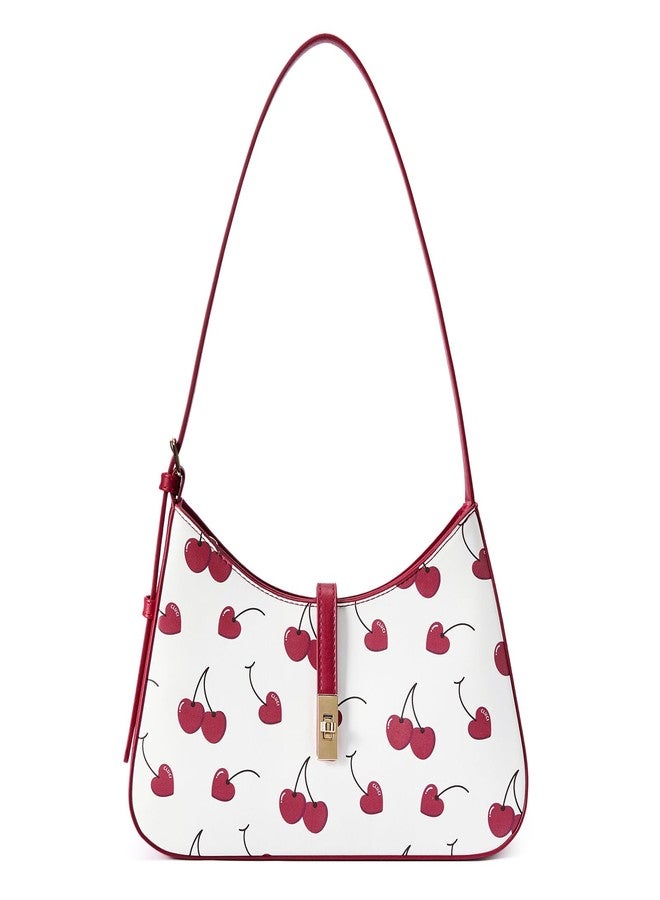CLUCI Shoulder Bag for Women, Purses for Women, Handbag Hobo Bags Vegan Leather Crossbody Purse with Adjustable Strap, Red With White, Fashion - Image 1