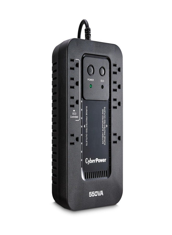 CyberPower نظام CyberPower EC550G Ecologic UPS، بقدرة 550 فولت أمبير/330 واط، مزود بـ 8 منافذ، ووضع ECO، صغير الحجم - Image 3