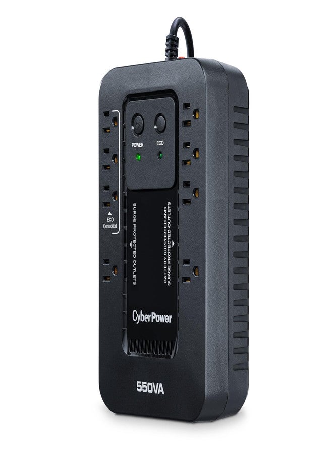 CyberPower نظام CyberPower EC550G Ecologic UPS، بقدرة 550 فولت أمبير/330 واط، مزود بـ 8 منافذ، ووضع ECO، صغير الحجم - Image 2