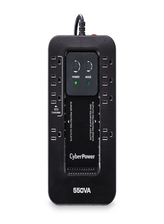 CyberPower نظام CyberPower EC550G Ecologic UPS، بقدرة 550 فولت أمبير/330 واط، مزود بـ 8 منافذ، ووضع ECO، صغير الحجم - Image 1