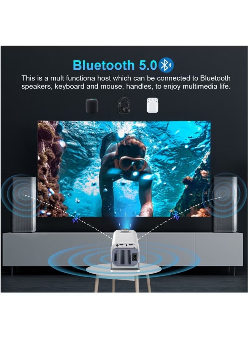 Beauenty Portable HD Projector - Support 4K - Smart Projector with 5G Dual-band Wifi and Bluetooth 5.0 - Mobile Home Theater - Compatible With Android/iOS/Windows/TV Stick/HDMI/USB - Image 4