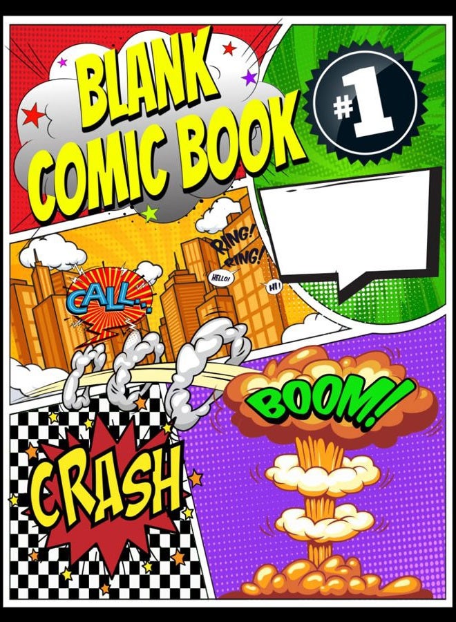 Blank Comic Book Volume 1: Create your own fun comic or manga stories, 20 different templates, 6 - 8 panels, for kids, teens and young adults