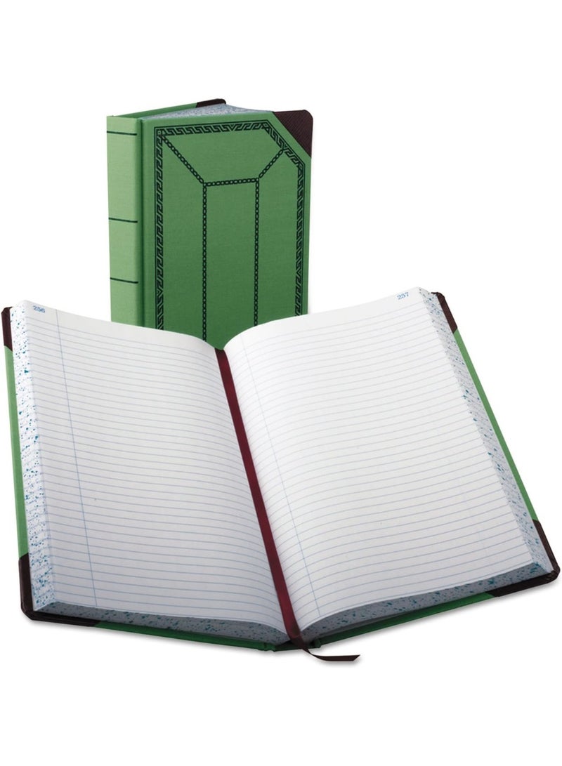 JOURNAL Boorum & Pease 6718500R Record/Account Book, Record Rule, Green/Red, 500 Pages, 12 1/2 x 7 5/8 - Image 1