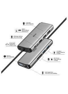 ماركة غير محددة قاعدة توصيل USB-C متعددة المنافذ 11 في 1 – محول مع منفذي HDMI بدقة 4K، VGA، PD 3.0، RJ45، وقارئ بطاقات SD/TF  - Image 4