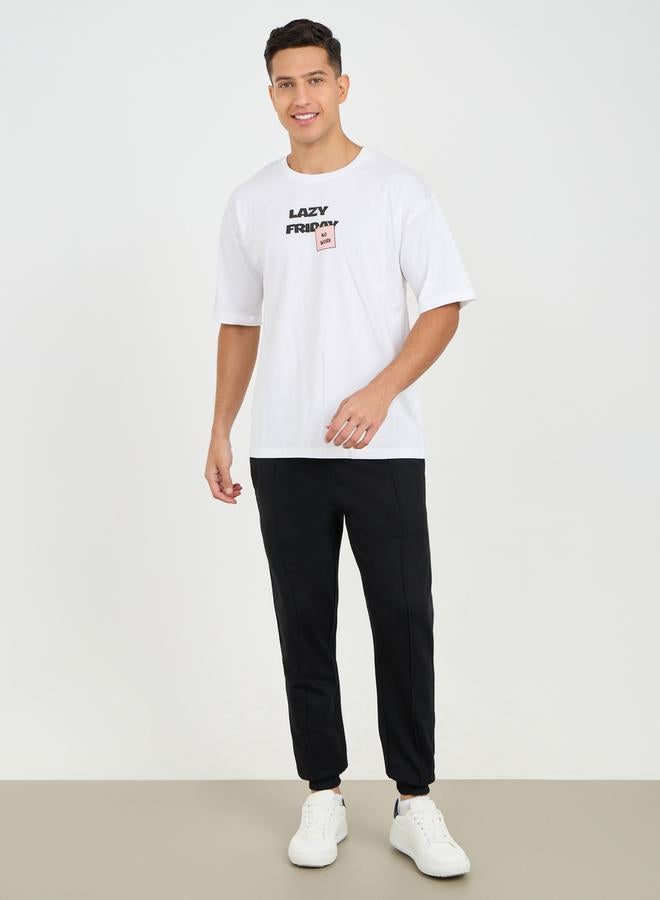 Styli Eco Earth Front Pintuck Detail Slim Fit Terry Drawstring Joggers  - Image 2