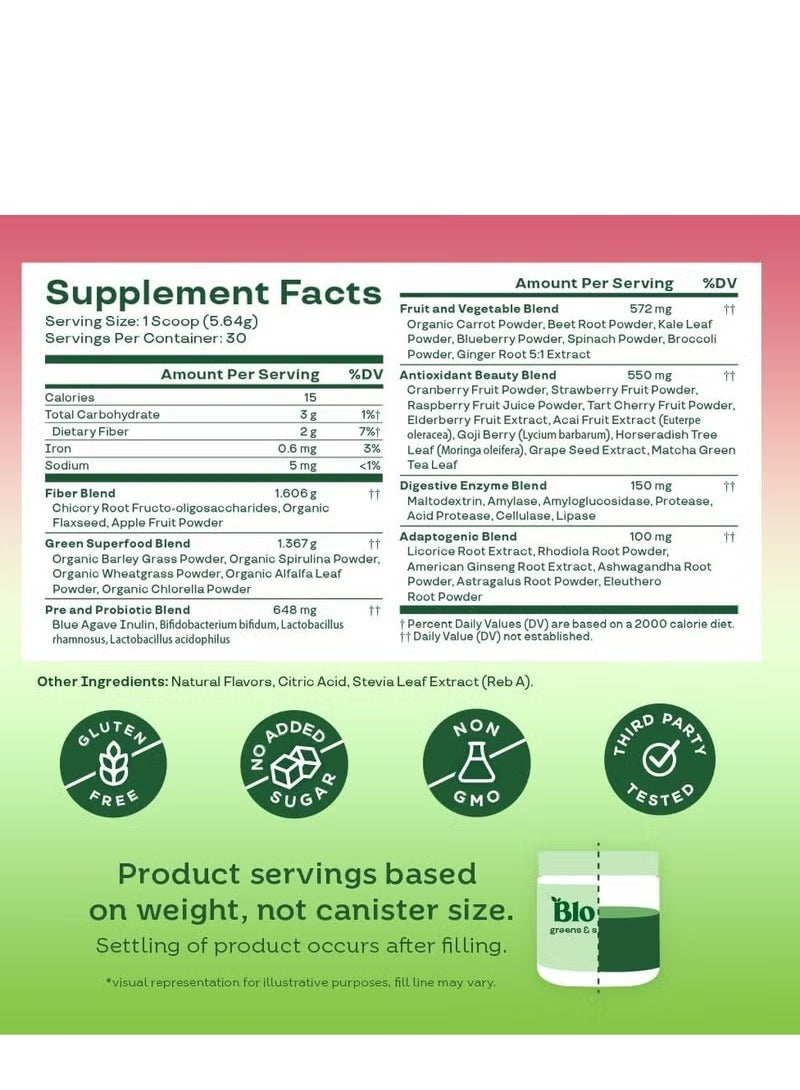 ARS Nutrition Green Juice Powder Strawberry-Kiwi Flavor 30 Services - Image 4