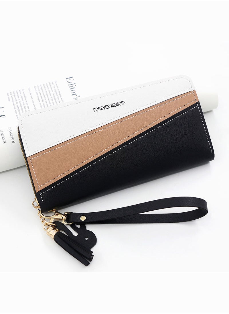 FOREVER MEMORY - Women's Casual Zipper Clutch Bag Large Capacity Long Wallet with Wrist Strap  19*10*3 cm - Image 1