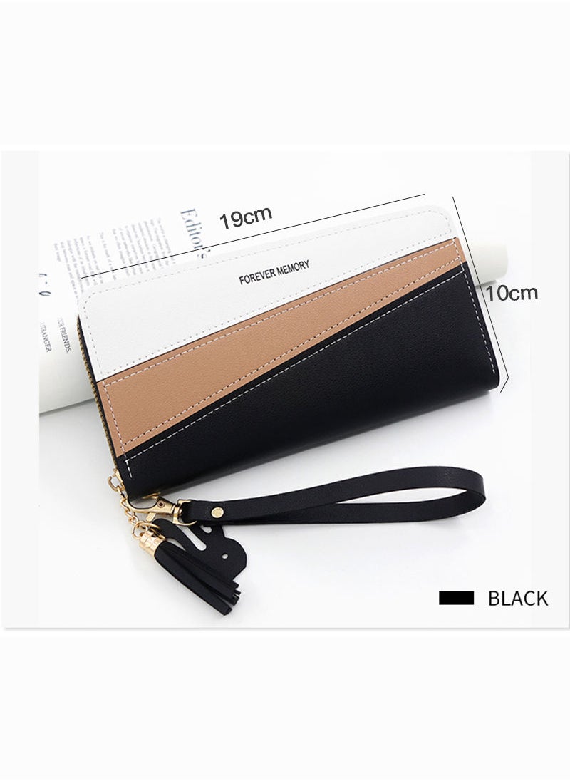 FOREVER MEMORY - Women's Casual Zipper Clutch Bag Large Capacity Long Wallet with Wrist Strap  19*10*3 cm - Image 1