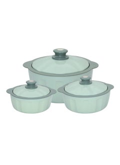 JAYPEE JAYPEE HOTFEAST Inner Stainless-Steel Insulated Casserole (800+1200+1500) ml Set of 3 with Lockable Lid, BPA Free Set |Serving Set | Ideal for Warm & Fresh Food, Green  - Image 4
