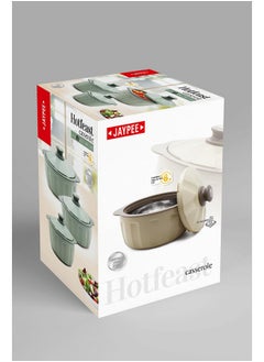 JAYPEE JAYPEE HOTFEAST Inner Stainless-Steel Insulated Casserole (800+1200+1500) ml Set of 3 with Lockable Lid, BPA Free Set |Serving Set | Ideal for Warm & Fresh Food, Green  - Image 5