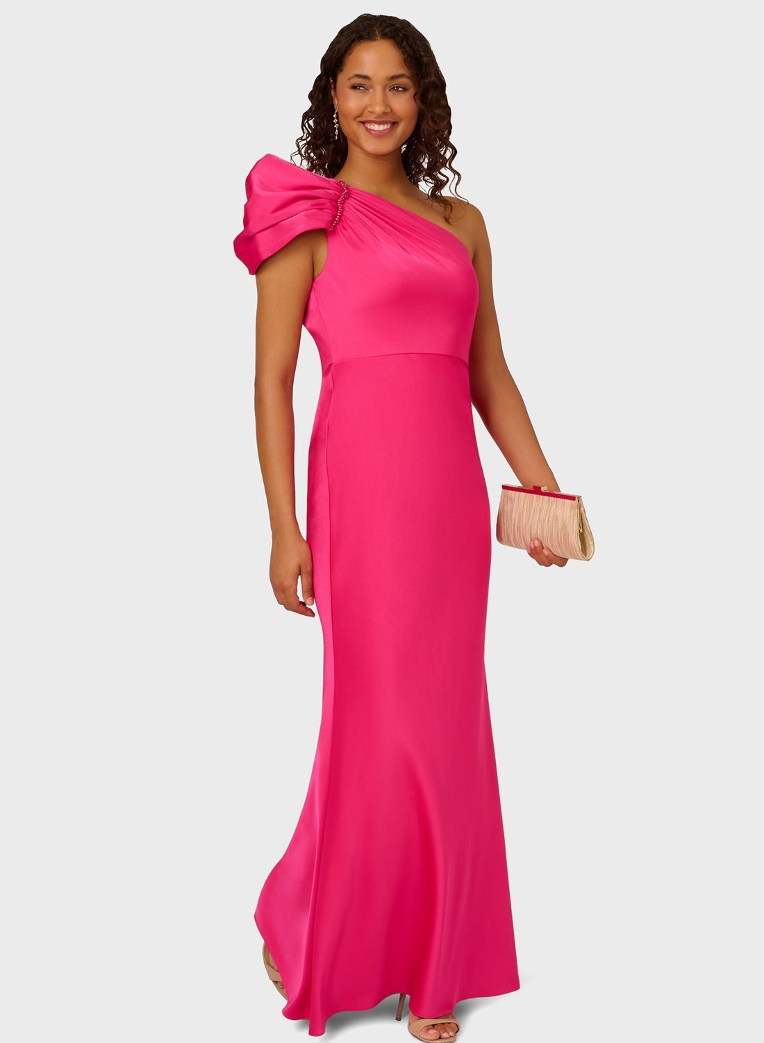 AIDAN MATTOX One-Shoulder Satin Dress for Women | Best Price UAE