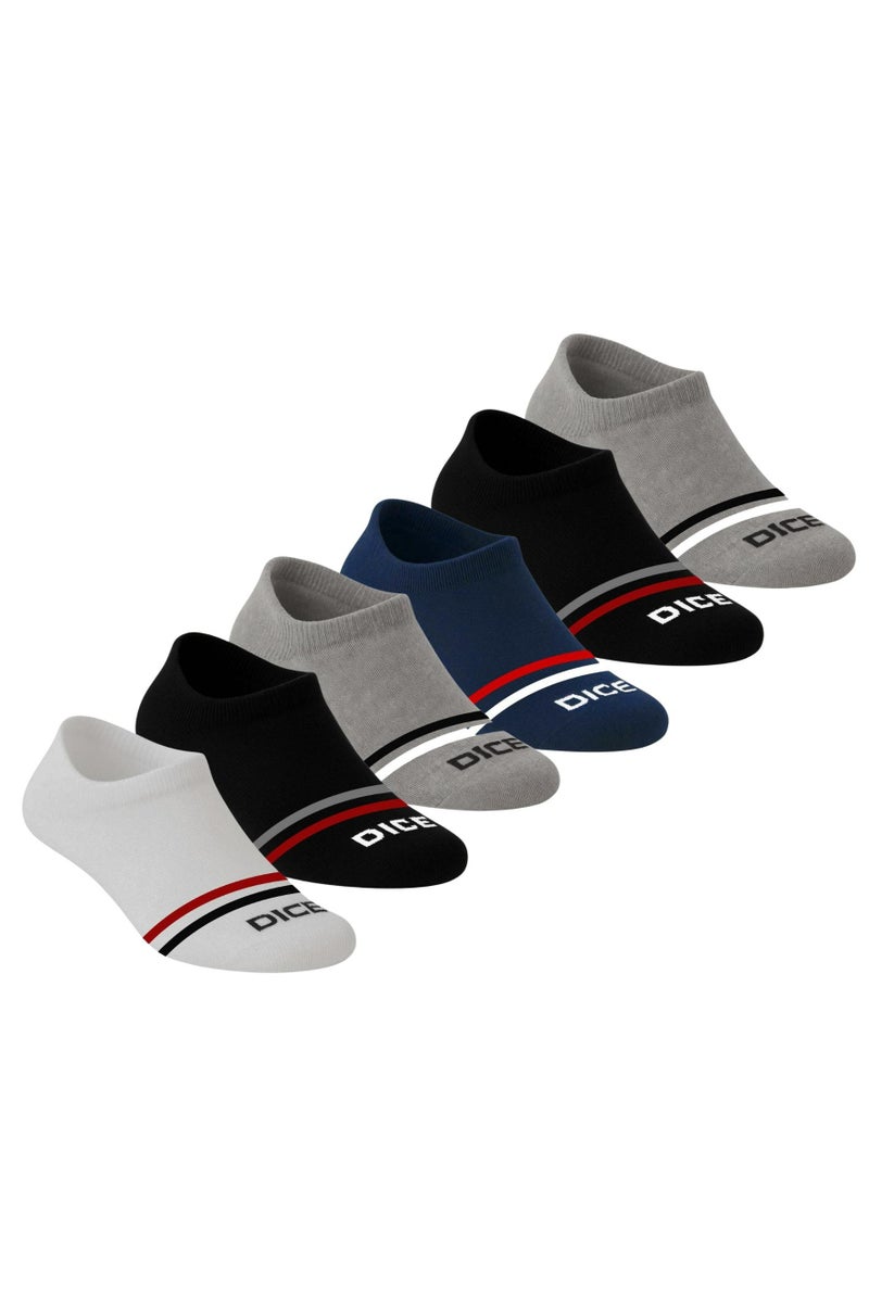 DICE Pack of 6 Multicolor Cotton Socket Socks for Men - Image 2