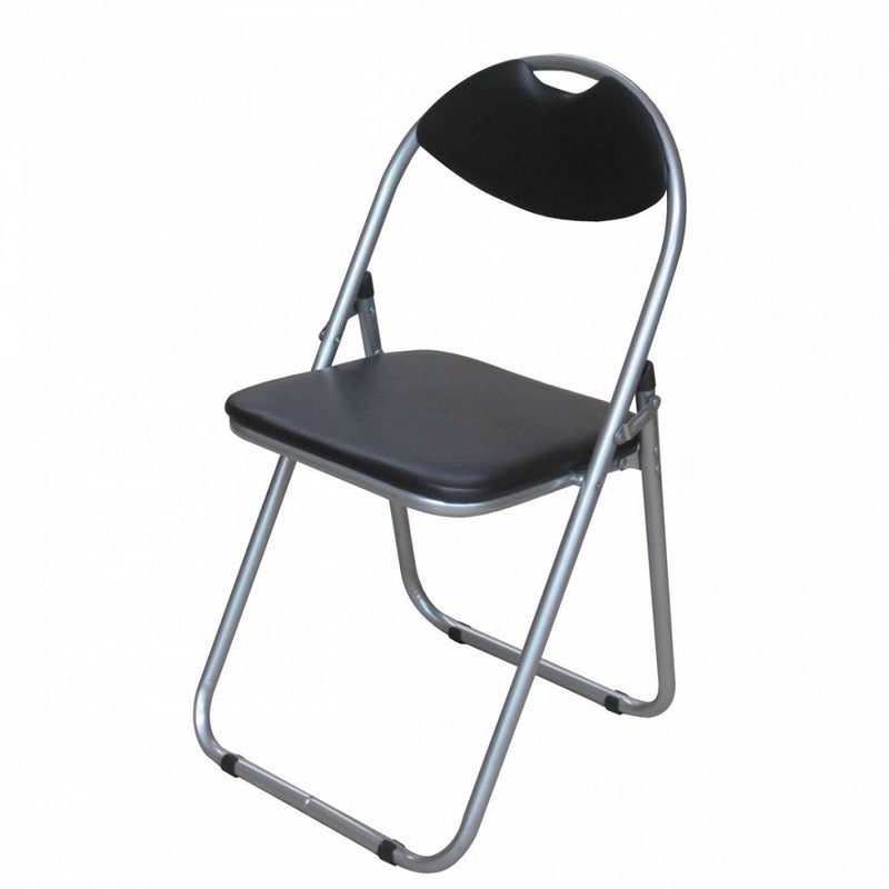 Anika Home 60050 Paris Faux Leather Chair  Folds Up For Storage  Comfortable And Durable  Practical and Stylish  Black Colour