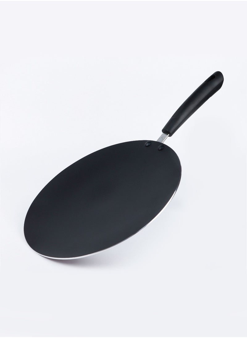BECHOWARE - 2pc Set of 28cm Nonstick Tawa Crepe Pan Compatible with Induction Cooktop with Slotted Turner - Black - Image 1