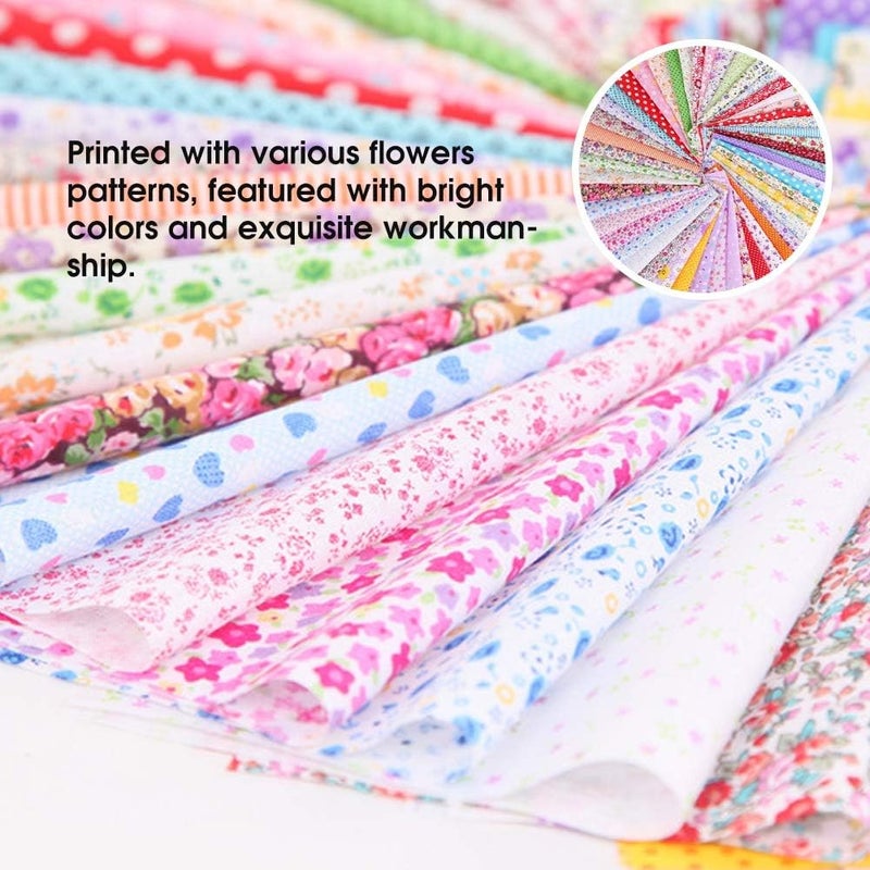 HEEPDD 100PCS Square Patch Works, Cotton Printed Floral Patterns for Handbags and Baby Clothing DIY, Soft Comfortable Fabric for Sewing Crafts Clothing Accessories - Image 5