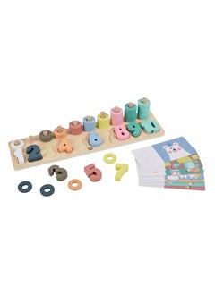 EUREKA KIDS Eurekakids Wooden Numbers Puzzle with Activity Cards| Educational Montessori Toy for Toddler and Kids | Learn Math, Shapes, Fine motor skills and visual perception | |For 24M+  - Image 1