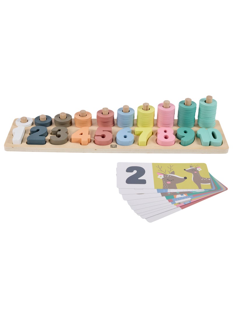 Wooden Numbers Puzzle With Activity Cards| Educational Montessori Toy For Toddler And | Learn Math, Shapes, Fine Motor Skills And Visual Perception | |For 24M+