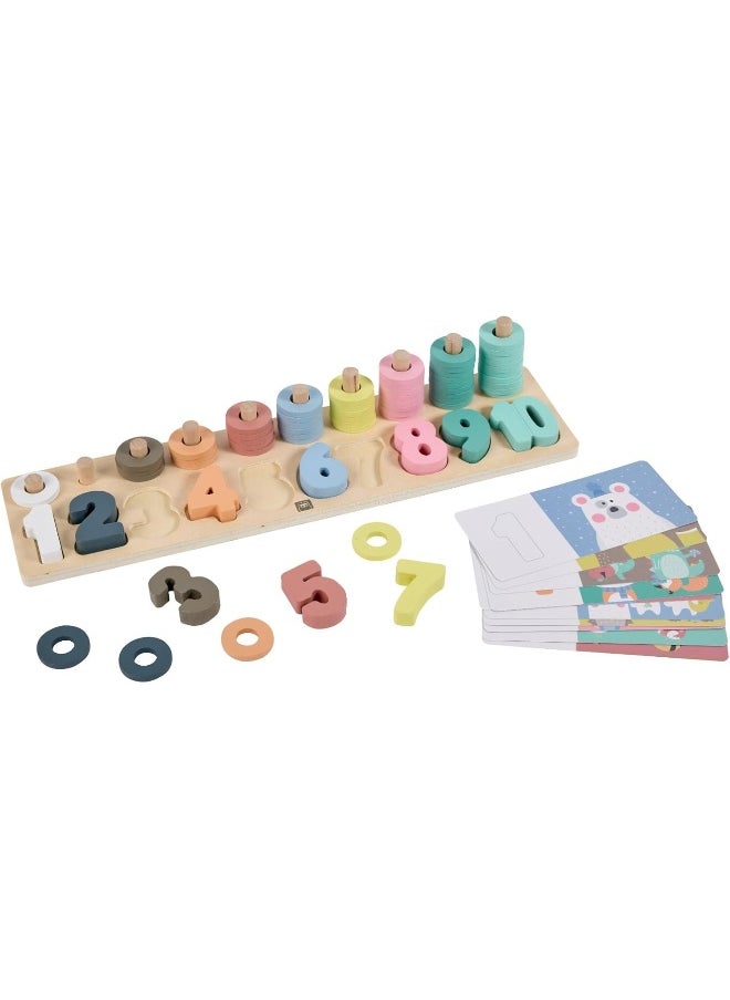 EUREKA KIDS Wooden Numbers Puzzle With Activity Cards| Educational Montessori Toy For Toddler And | Learn Math, Shapes, Fine Motor Skills And Visual Perception | |For 24M+  - Image 1