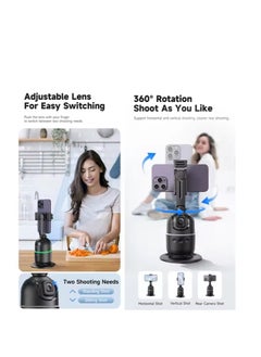 ARNOTEC Auto Face Tracking Tripod - 360° Rotating Smart Shooting Holder with Gesture Control | Detachable Stand Tripod for Vlogging, Streaming, Instagram Reels| Rechargeable  - Image 3