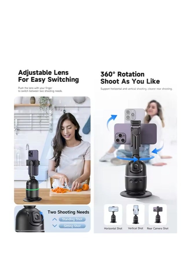 ARNOTEC Auto Face Tracking Tripod - 360° Rotating Smart Shooting Holder with Gesture Control | Detachable Stand Tripod for Vlogging, Streaming, Instagram Reels| Rechargeable  - Image 3