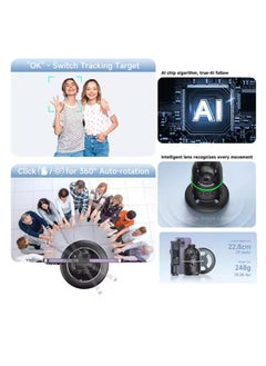 ARNOTEC Auto Face Tracking Tripod - 360° Rotating Smart Shooting Holder with Gesture Control | Detachable Stand Tripod for Vlogging, Streaming, Instagram Reels| Rechargeable  - Image 4