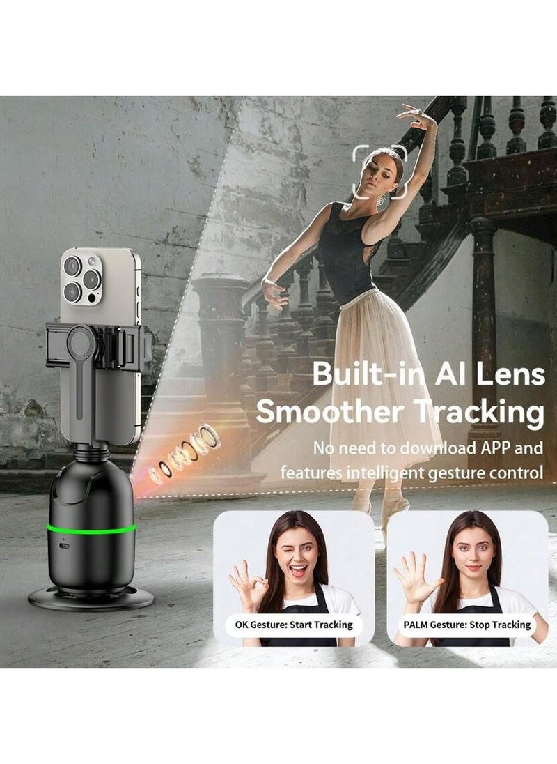 ARNOTEC - Auto Face Tracking Tripod - 360° Rotating Smart Shooting Holder with Gesture Control | Detachable Stand Tripod for Vlogging, Streaming, Instagram Reels| Rechargeable - Image 1